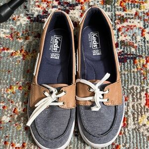 Keds Navy and Tan boat shoes